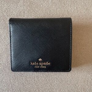 Kate Spade black leather snap wallet